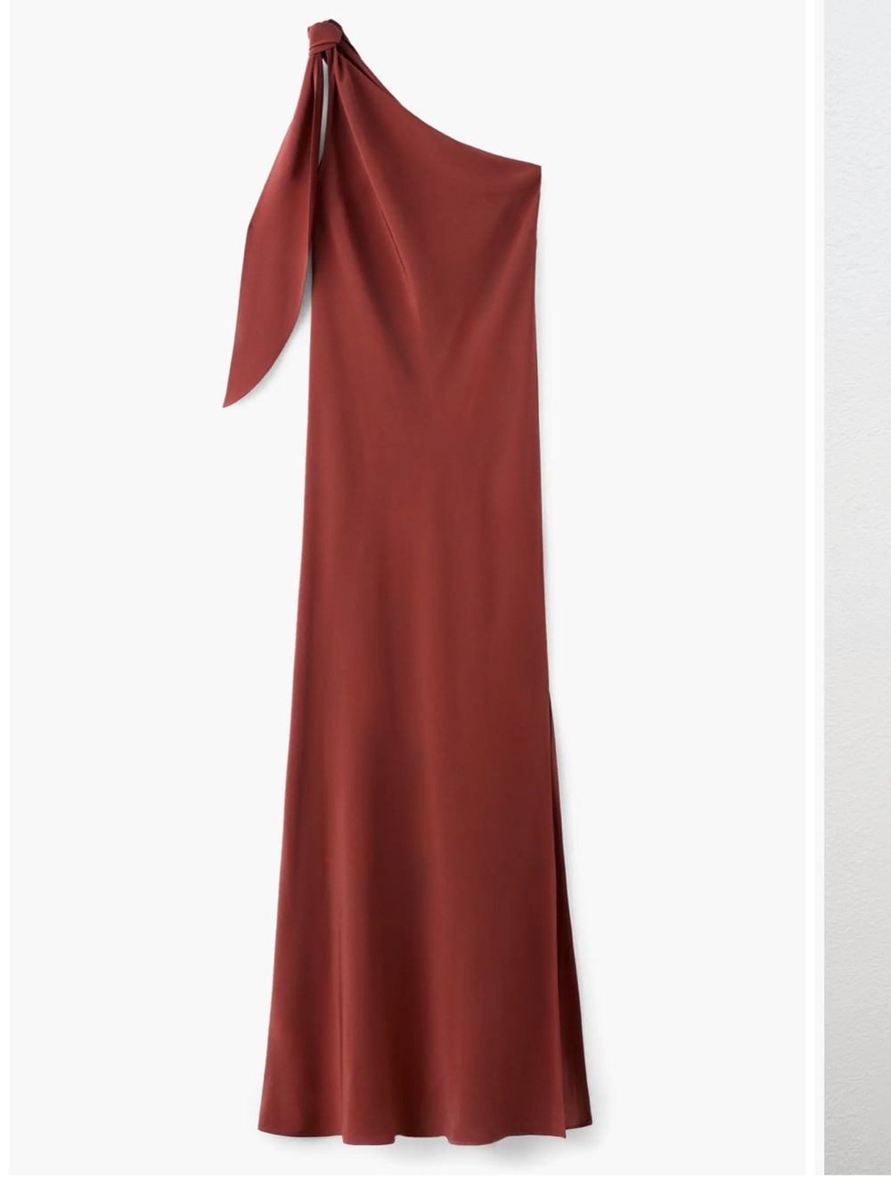 Red Tie Strap One-Shoulder Maxi Dress | MANGO
